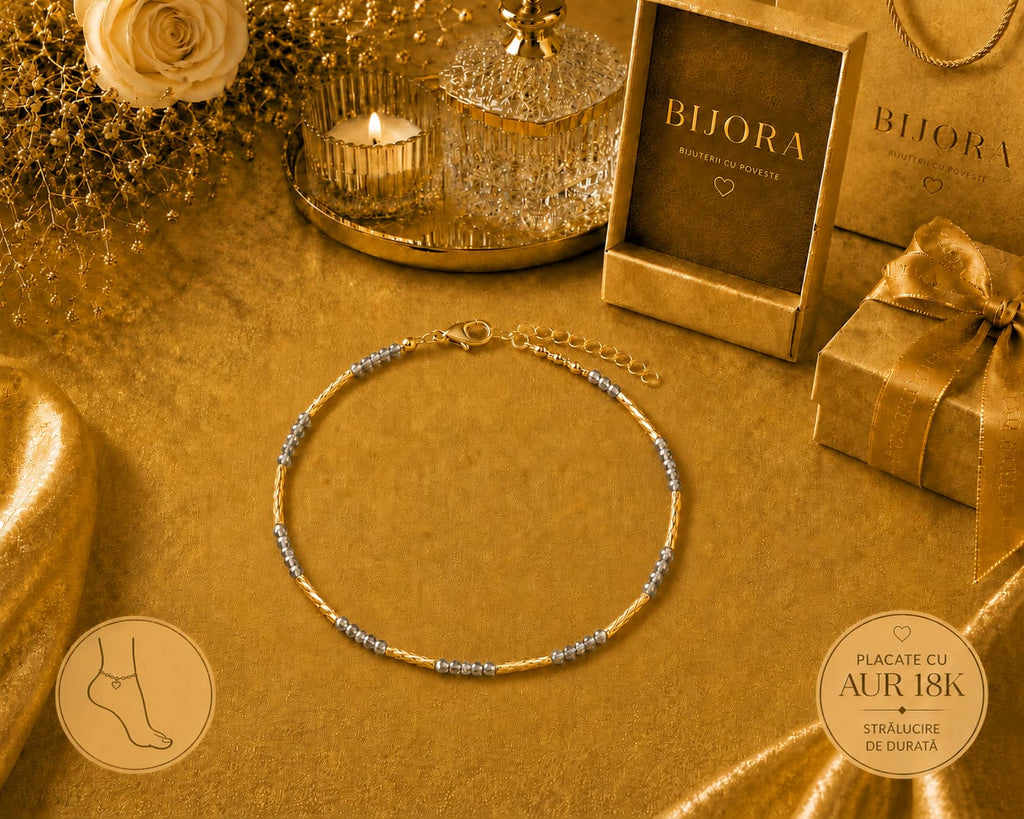 Brățară de Picior Silver Gold – Placată cu Aur de 18K