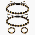 Set 2 Brățări + 2 Inele Black Luxury – Placate cu Aur 18K