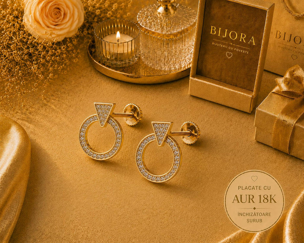 Cercei Aura Gold – Placați cu Aur de 18K