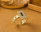 Set Monaco Cuban Gold – Cercei & Inel Placate cu Aur 18K