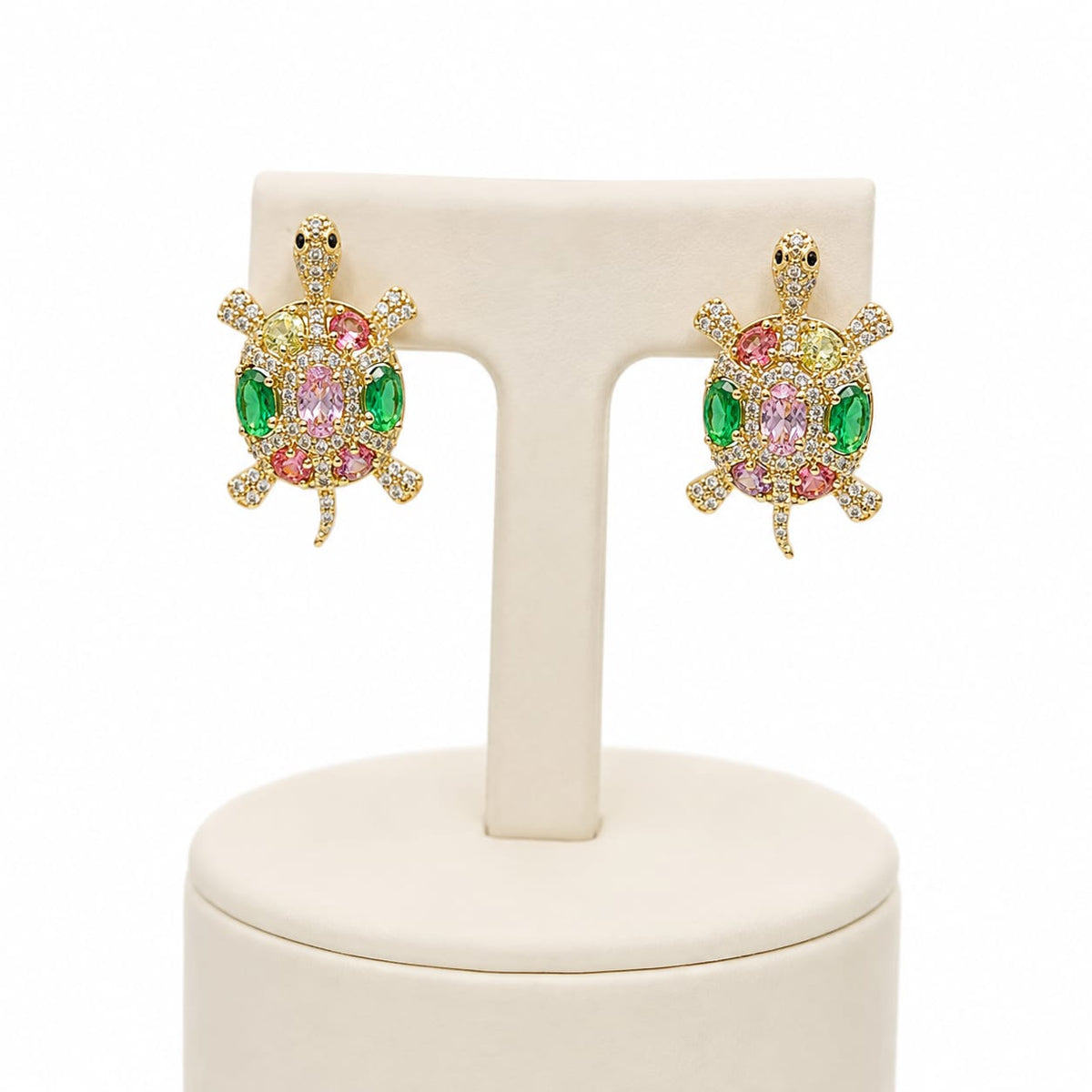 Cercei Broscuță Țestoasă - Placați cu Aur 14K - Multicolor
