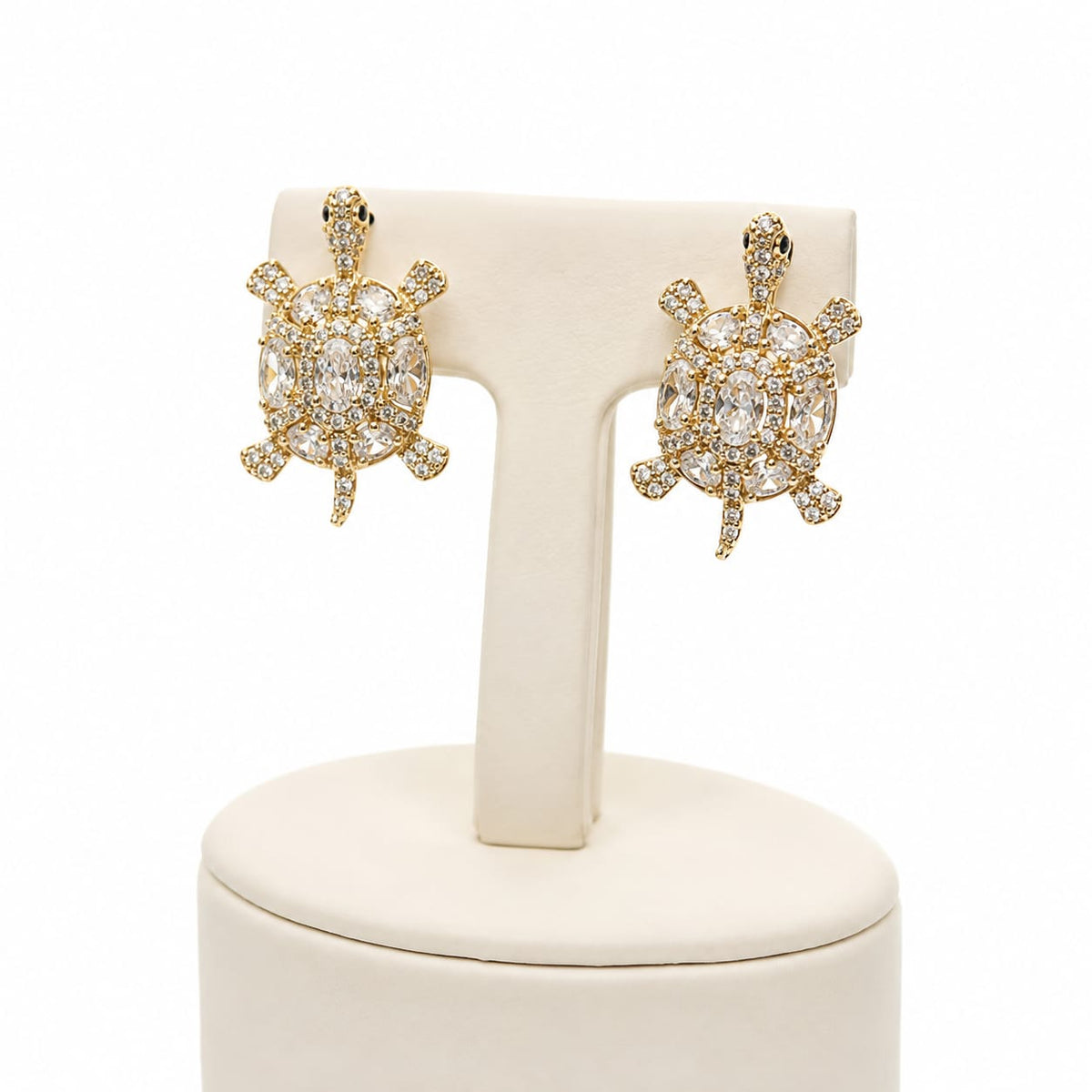 Cercei Broscuță Țestoasă - Placați cu Aur 14K - Crystal