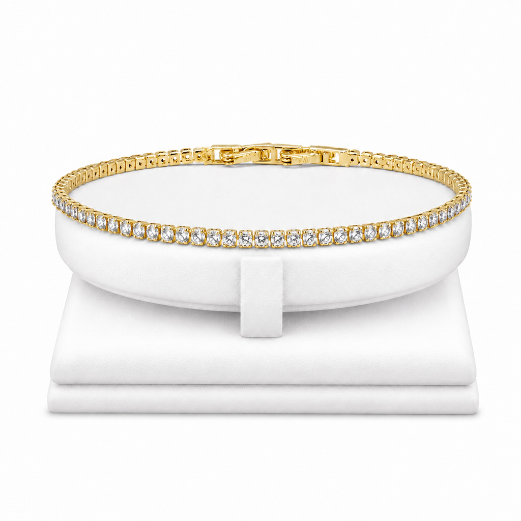 Brățară Tennis Gold cu Pietre de Zirconiu - Placată cu Aur 18K