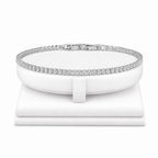 Brățară Silver Tennis Unisex - Placată cu Aur Alb