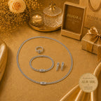 Set Complet Monaco Cuban Silver – Placat cu Aur Alb 18K